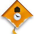 pirondini『ピロンディーニ』cuckoo clock collection　103_Cucu_chalet_front_cherry（yellow,green）　正規品