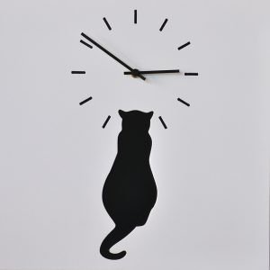 画像1: pirondini『ピロンディーニ』wall clock collection　044Cat_white_blackcat　正規品