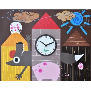画像1: pirondini『ピロンディーニ』wall clock collection　096-Three_pigs　正規品