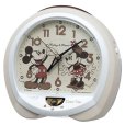 画像1: SEIKO[ セイコー]クロック　FD483C　キャラクター時計　ミッキー&フレンズ　クオーツ　レトロ調デザインがかわいい ミッキーマウスとミニーマウスの声でお目ざめ　正規品 (1)