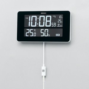 画像2: SEIKO[セイコー] セイコークロック DL217W  デジタル時計　C3MONO　電波クロック「色」でお部屋の環境をお知らせ  掛け置き兼用　正規品