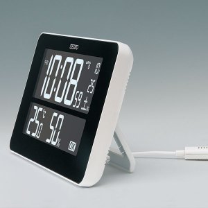 画像7: SEIKO[セイコー] セイコークロック DL217W  デジタル時計　C3MONO　電波クロック「色」でお部屋の環境をお知らせ  掛け置き兼用　正規品