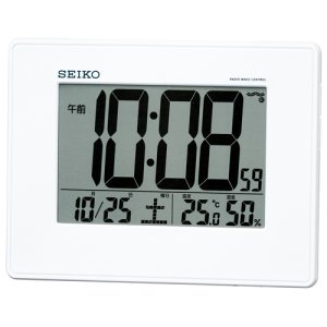 画像1: SEIKO[セイコー] セイコークロック　SQ770W　温度・湿度表示付　電波クロック　電子音アラーム　正規品