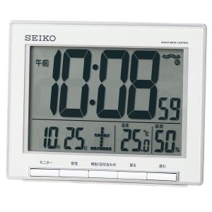 画像1: SEIKO[セイコー] セイコークロック　SQ786S　温度・湿度表示付　電波クロック　電子音アラーム　正規品