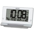 SEIKO[セイコー] セイコークロック　SQ322S　夜でも見える自動点灯　電波クロック　温湿度表示　電子音アラーム　正規品