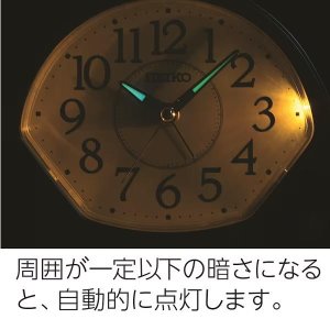画像3: SEIKO[セイコー]　セイコークロック　KR511G　目覚まし時計「夜でも見える」暗さを感知して自動でライトが点灯 スヌーズは不要という方におすすめの一発鳴り止めモデル　正規品