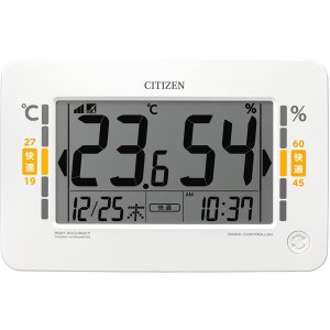 画像1: RHYTHM[リズム]　シチズン CITIZEN　8RZ240-003　電波時計　置掛け兼用　温湿度計　高精度 正規品