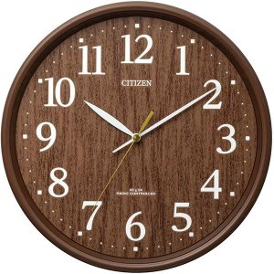 画像1: RHYTHM[リズム]　シチズン CITIZEN　8MY569-006　電波掛け時計 　木目　 正規品