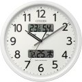RHYTHM[リズム]　シチズン CITIZEN　8FYA06-003　電波掛け時計 　温度 湿度 　カレンダー 　連続秒針　 白色　 正規品