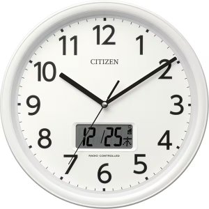 画像1: RHYTHM[リズム]　シチズン CITIZEN　8FYA05-003　電波掛け時計　温度 湿度 カレンダー 　連続秒針　 白色　 正規品