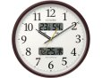 画像1: RHYTHM[リズム]　シチズン CITIZEN　8FYA06-006　電波掛け時計 　温度 湿度 　カレンダー 　連続秒針　 茶メタリック色　 正規品 (1)