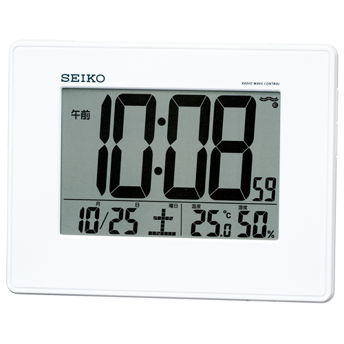 SEIKO[セイコー] セイコークロック　SQ770W　温度・湿度表示付　電波クロック　電子音アラーム　正規品
