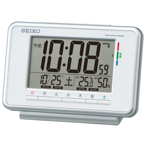 SEIKO[セイコー] セイコークロック　SQ775W　温度・湿度表示付　電波クロック　電子音アラーム　正規品