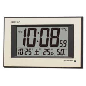 画像1: SEIKO[セイコー]　セイコークロック SQ438G デジタル時計 夜でも見える 電波クロック　正規品 (1)