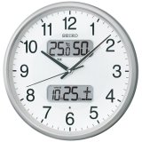 画像: SEIKO[セイコー]　セイコークロック KX383S 掛時計　スタンダード（液晶表示付） 電波クロック　正規品