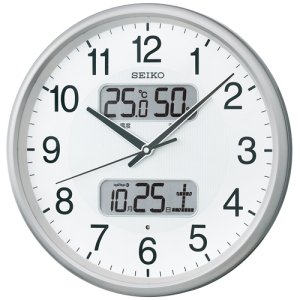 画像1: SEIKO[セイコー]　セイコークロック KX383S 掛時計　スタンダード（液晶表示付） 電波クロック　正規品 (1)