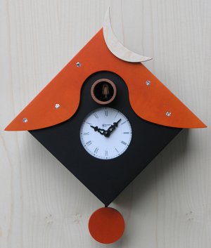 画像1: pirondini『ピロンディーニ』cuckoo clock collection　104-black-orangeroof　正規品 (1)