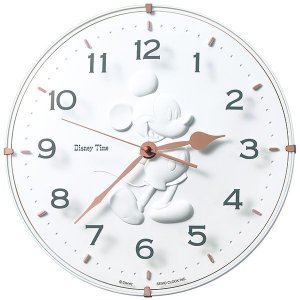 画像: SEIKO[ セイコー]クロック　FW589W　キャラクター時計　ミッキー&フレンズ　クオーツ　文字板から浮き出るようなミッキーのシルエット ピンクゴールドの目盛りがアクセント　正規品