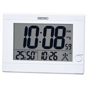 画像1: SEIKO[セイコー]　セイコークロック　SQ447W　　デジタル時計　温度・湿度表示付　電波クロック　フルオートカレンダー　正規品 (1)