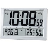 画像: SEIKO[セイコー]　セイコークロック　SQ433S　デジタル時計　温度・湿度表示付　電波クロック　フルオートカレンダー　正規品