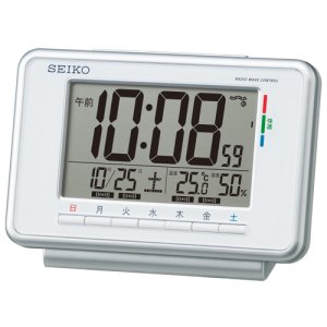 画像1: SEIKO[セイコー] セイコークロック　SQ775W　温度・湿度表示付　電波クロック　電子音アラーム　正規品 (1)
